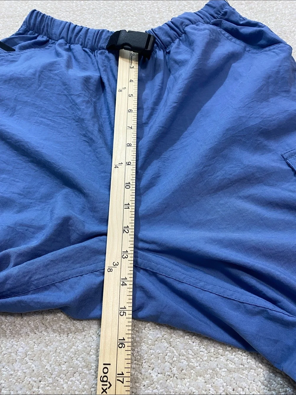 Prospirit Men's Navy Blue Cargo Pants with Elastic Waist Size M 100% Nylon